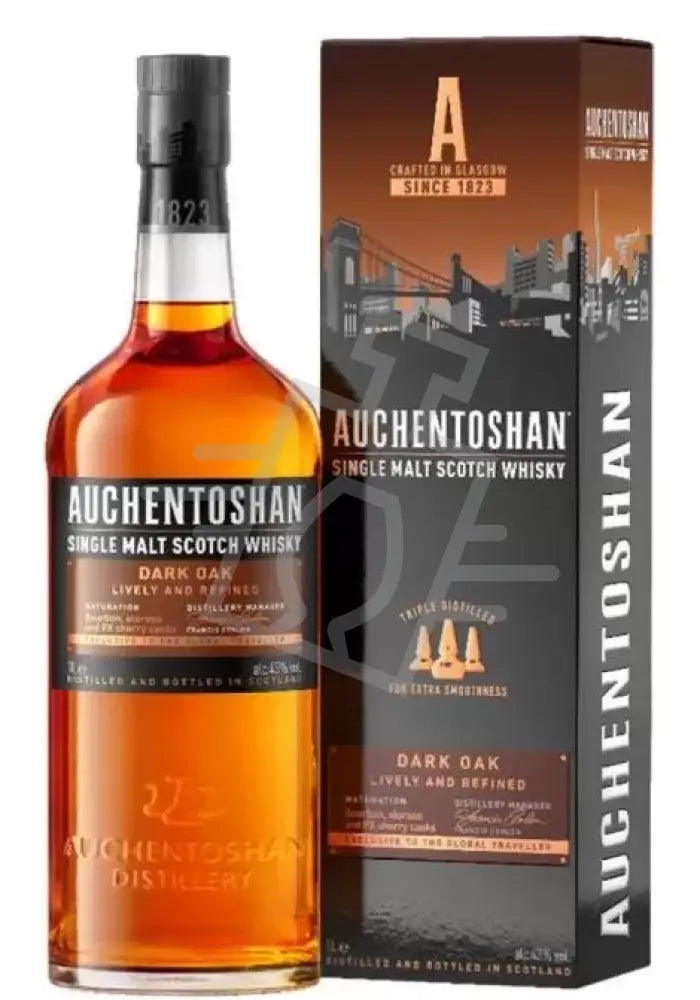 AUCHENTOSHAN Whisky 1,0l Dark Oak Lively And Refined Single M. S. 43% DD.