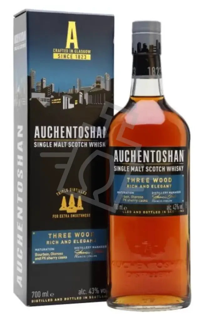 AUCHENTOSHAN Whisky 0,7l Three Wood Single Malt Scotch 43% DD.