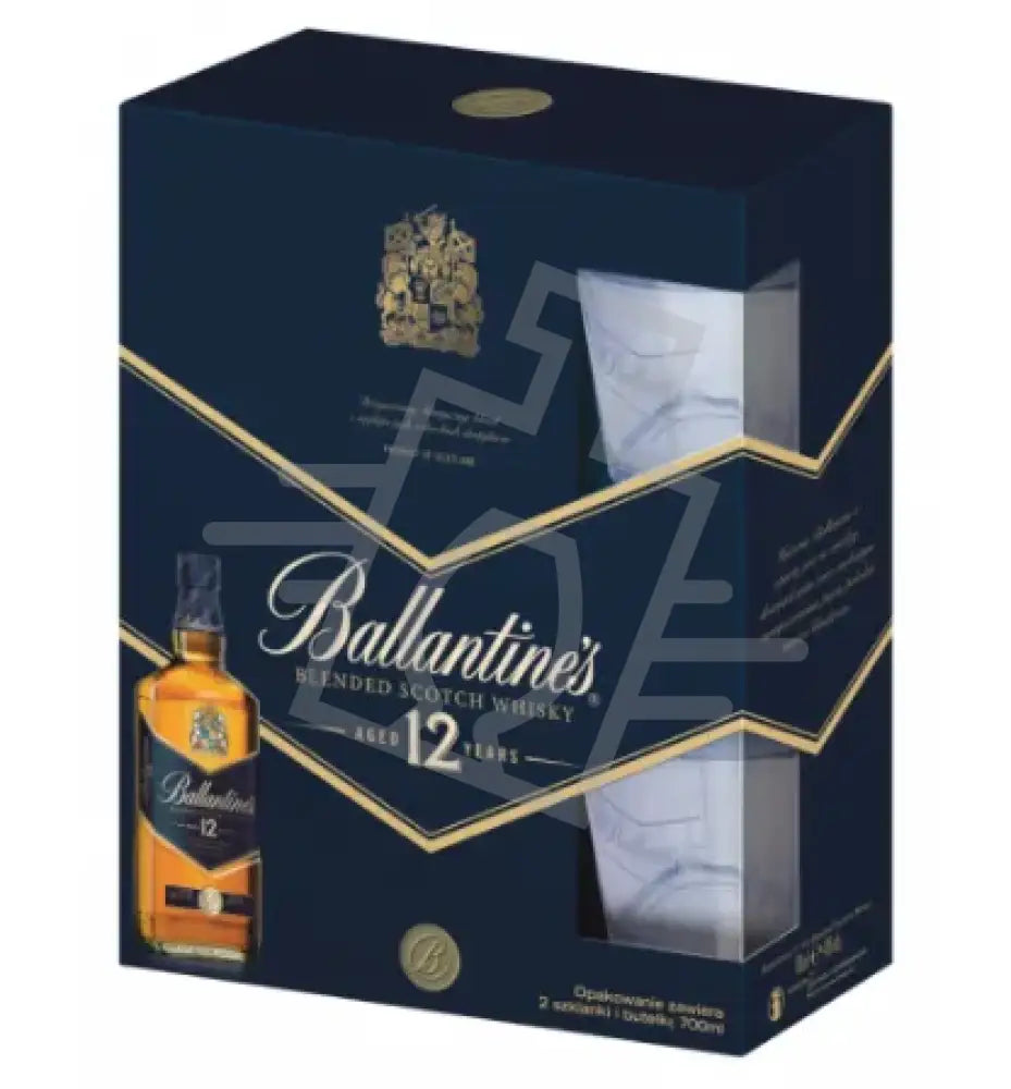 BALLANTINE'S Whisky 12y 0,7l 40% DD. + 2 pohár
