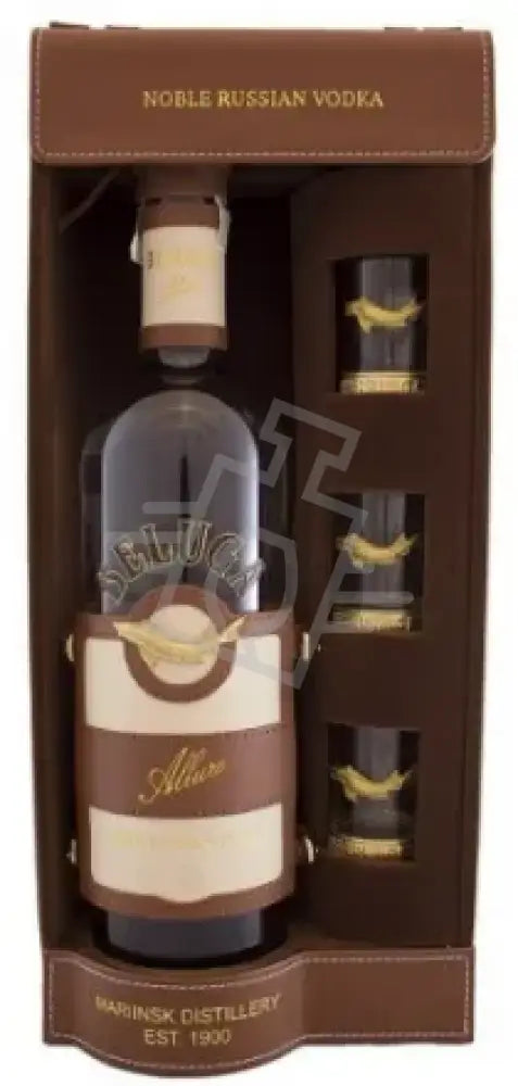 BELUGA Vodka Allure 0,7l 40% BŐRDD. + 3 pohár