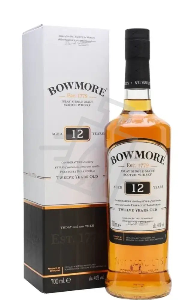 BOWMORE Whisky 12y 0,7l Islay Single Malt Scotch 40% DD.