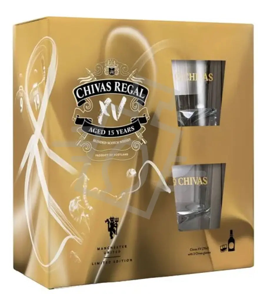 CHIVAS REGAL Whisky 15y 0,7l XV 40% DD. + 2 pohár