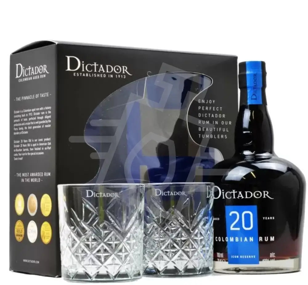 DICTADOR Rum 20y 0,7l 40% DD. + 2 pohár