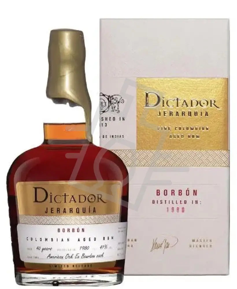 DICTADOR Rum 0,7l Jerarquía Borbón 1980. Am.Oak Ex Bourbon Lim. Ed. 41% DD