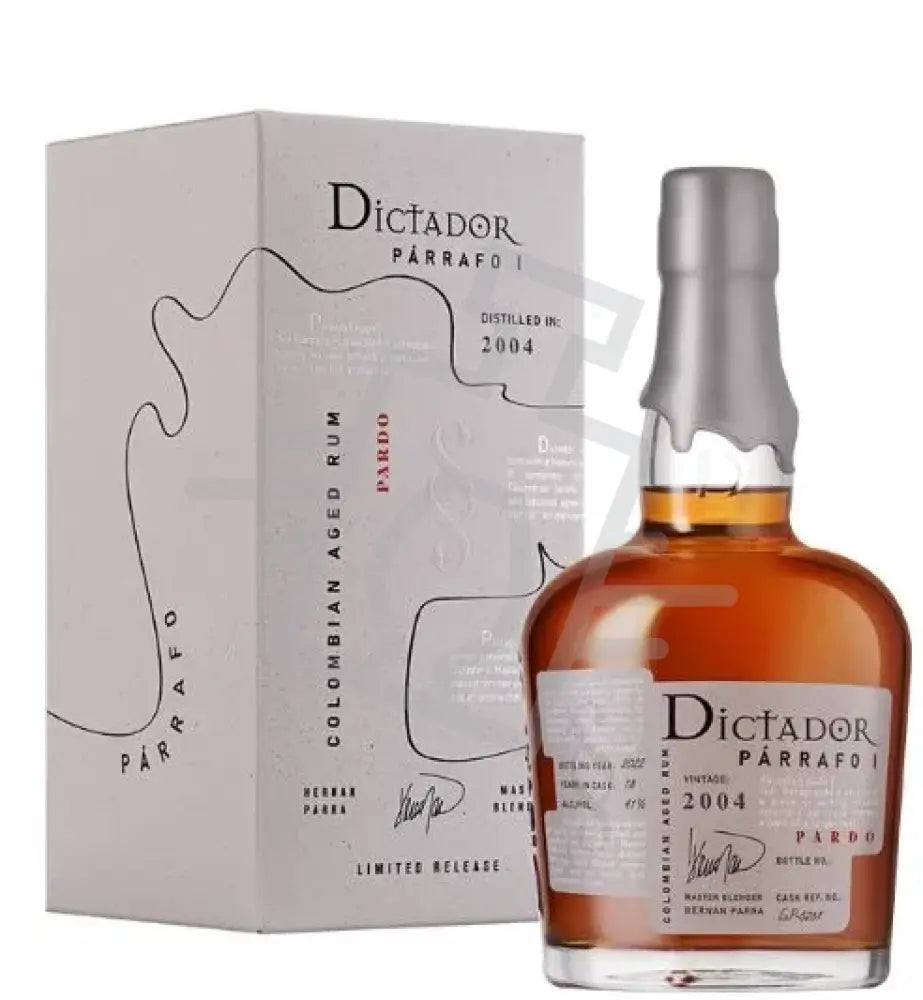 DICTADOR Rum 0,7l Páraffo I. Vintage 2004. Pardo 18 yrs Bott:2022 41% DD.