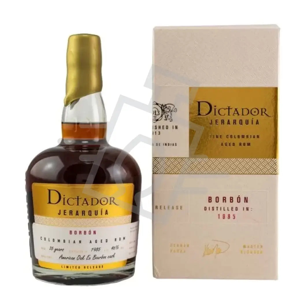 DICTADOR Rum 0,7l Jerarquía Borbón 1985. Am.Oak Ex Bourbon Lim. Ed. 46% DD