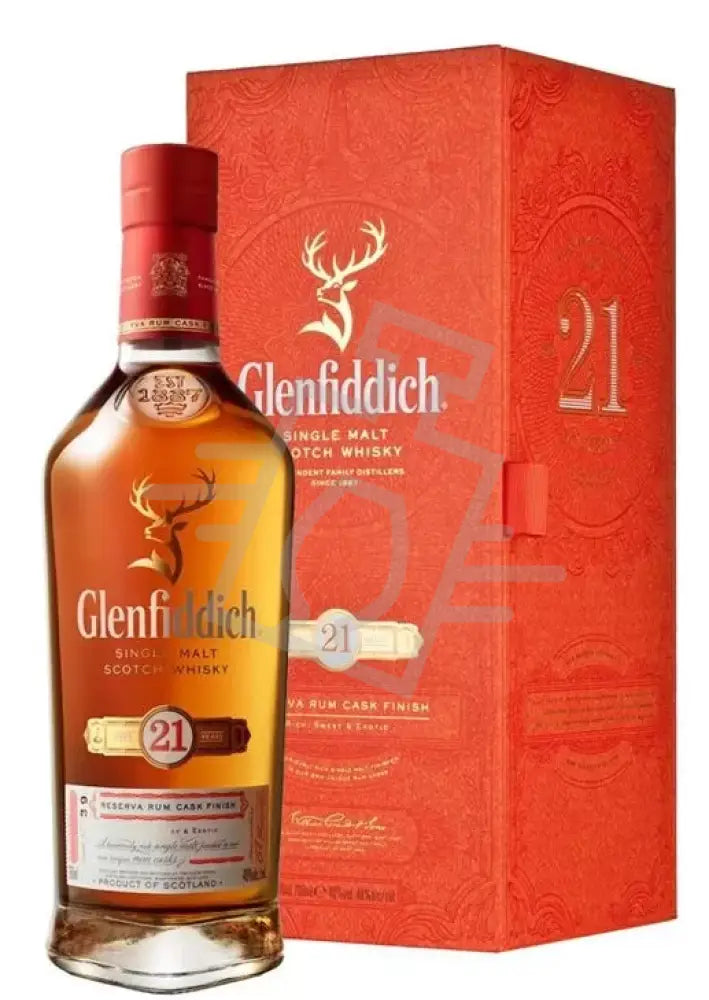 GLENFIDDICH Whisky 21y 0,7l Reserva Rum Cask Finish S.M.S. 40% DD. narancs