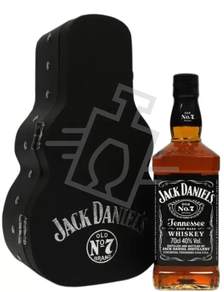 JACK DANIEL'S Whisky 0,7l Guitar Case Old No.7 Tennessee 40% BŐRDD.