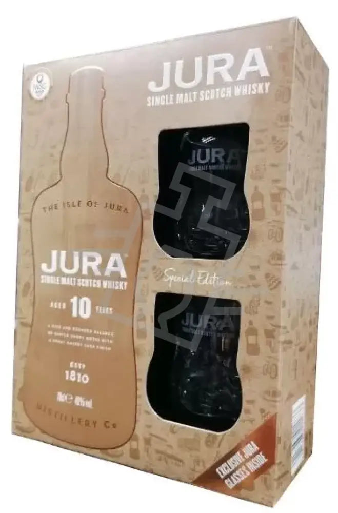 JURA Whisky 10y 0,7l Single Malt Scotch 40% Special Edition DD. + 2 pohár