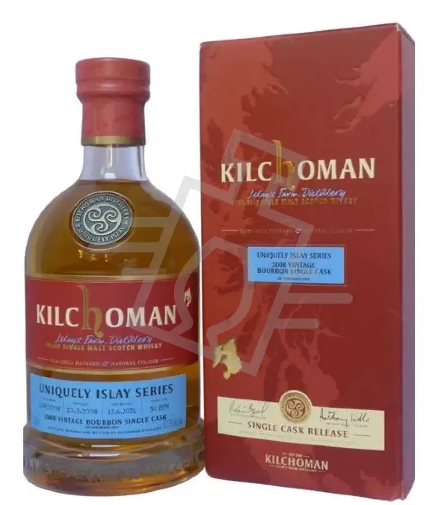 KILCHOMAN Whisky 0,7l 2008 Vintage Bourbon Single Cask Finish 53,7% DD.