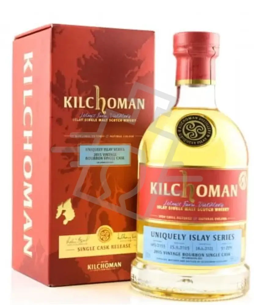 KILCHOMAN Whisky 0,7l 2015 Vintage Bourbon Single Cask Finish 58% DD.