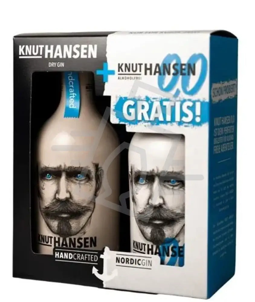 KNUT HANSEN Gin 0,5l Dry gin 42% kerámia palackban + alkoholmentes 0,5l DD