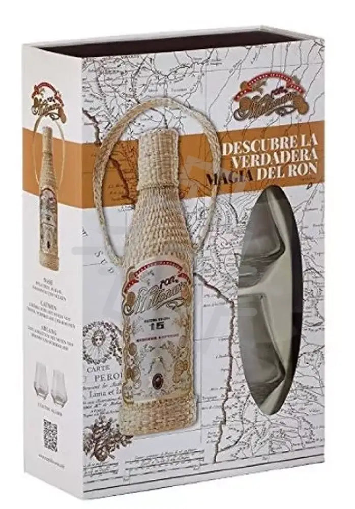 RON MILLONARIO Rum 15y 0,7l Solera Reserva Especial 40% DD. + 2 pohár