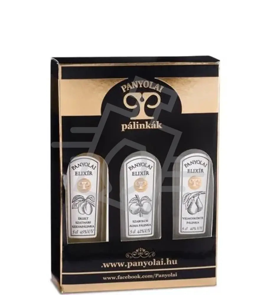 PANYOLAI Pálinka Díszdoboz Mini Válogatás 3*0,05 (Fekete-Arany)