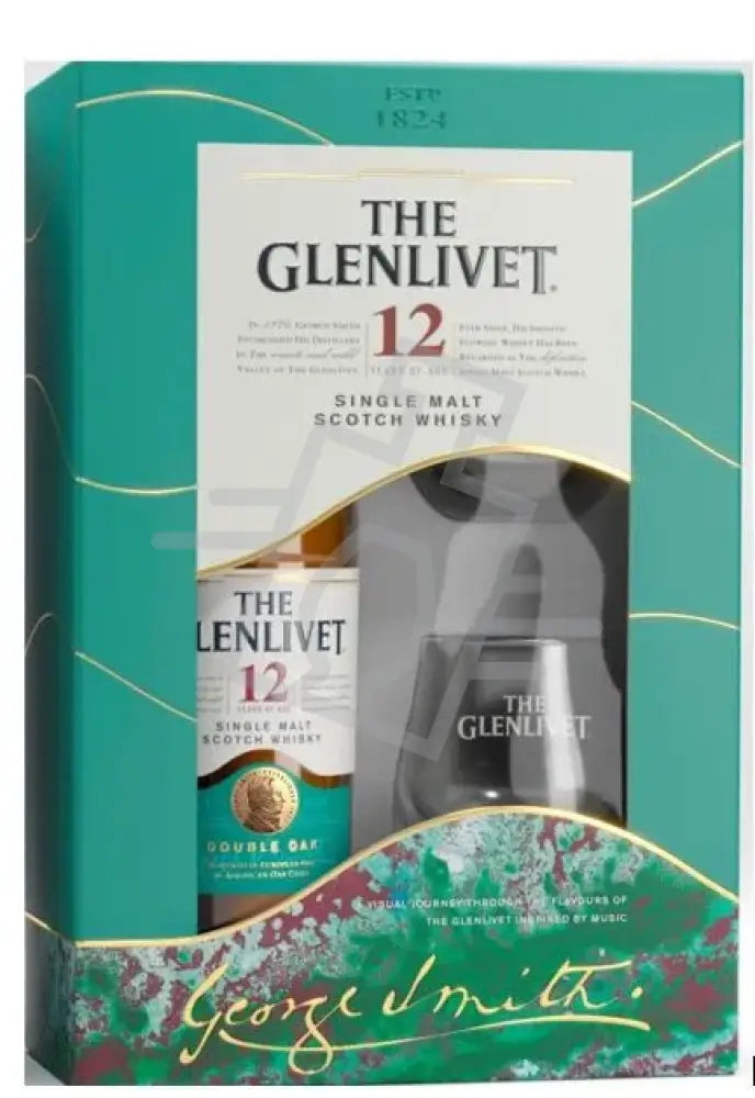 GLENLIVET Whisky 12y 0,7l Double Oak Single Malt Scotch 40% DD. + 2 pohár
