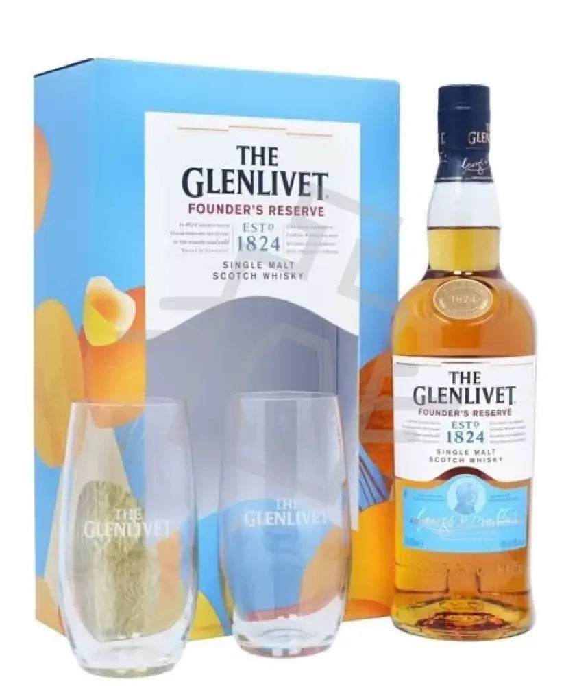 GLENLIVET Whisky Founders Reserve 0,7l Single Malt S.40% DD.+ 2 pohár (ÚJ)