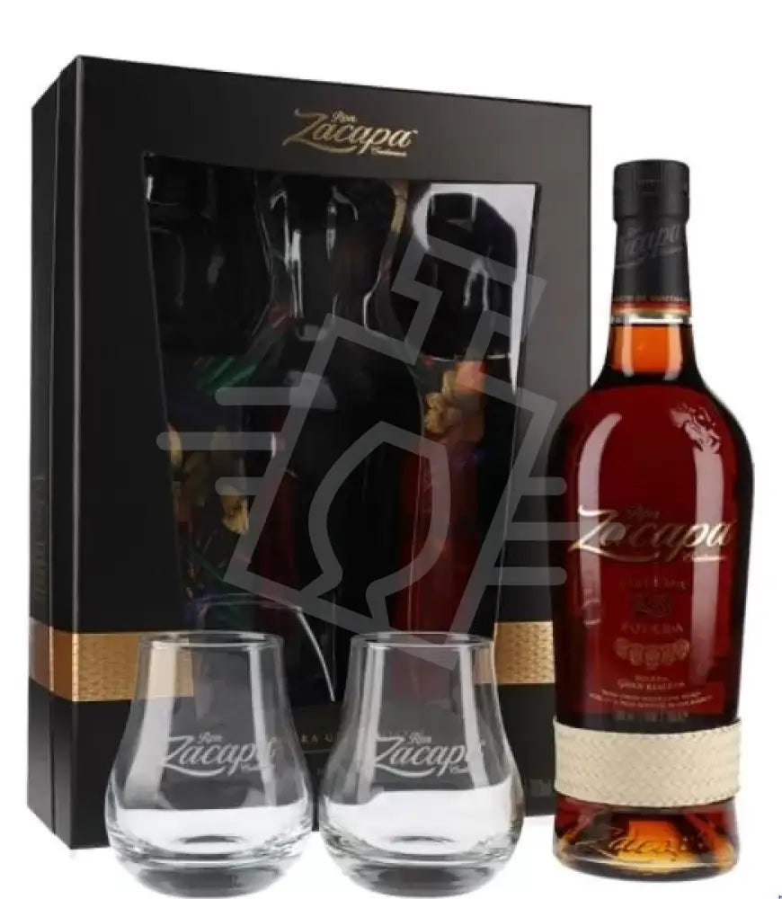 RON ZACAPA Centenario Rum 23y 0,7l 40% DD. + 2 pohár (fekete)