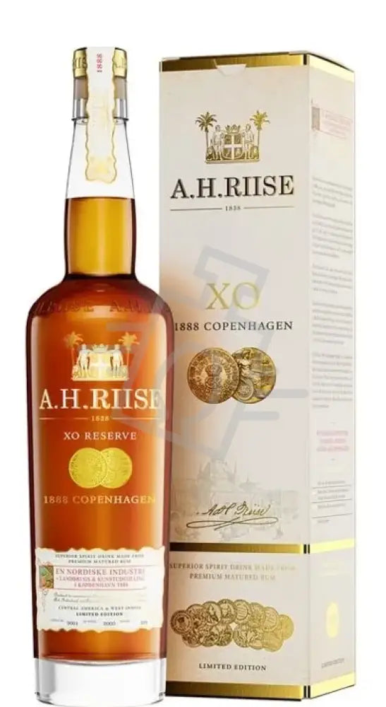 A.H. RIISE Rum XO 0,7l 1888 Copenhagen Gold Medal 40% DD.