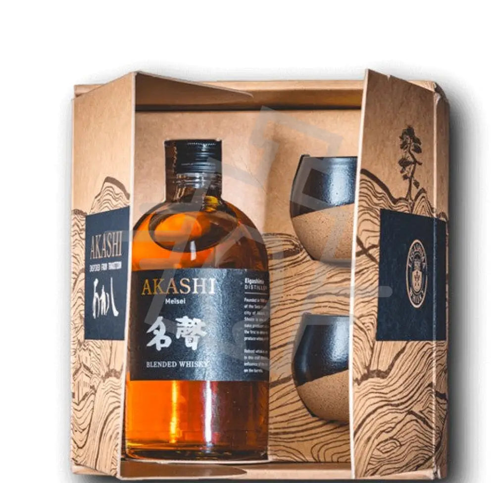 Akashi Meisei Japanese Blended Gift Pack DD. [0,5L|40% ] + 2 shake pohár Whisky