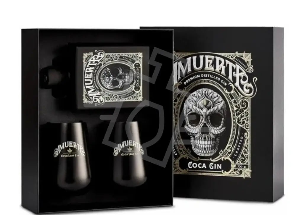 AMUERTE Gin 0,7l Black Coca Premium Distilled 43% DD. + 2 pohár