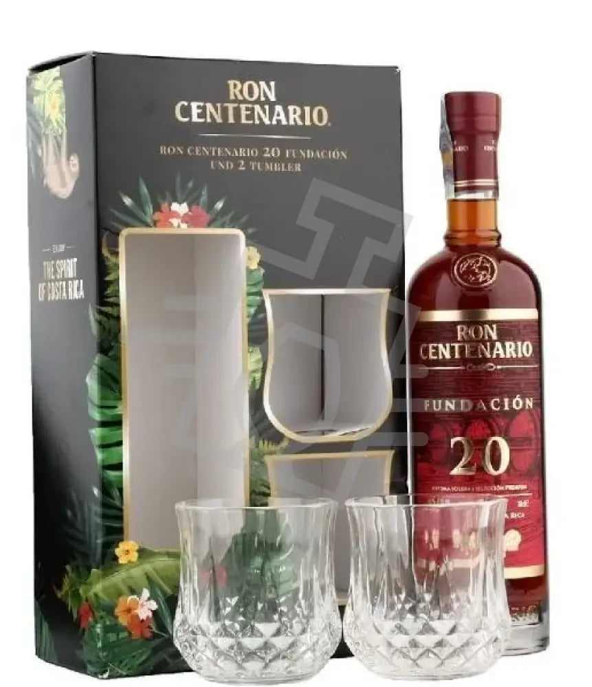 CENTENARIO Rum 20y 0,7l Fundación 40% DD. + 2 pohár