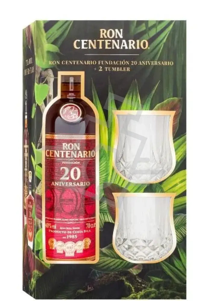 CENTENARIO Rum 20y 0,7l Fundación 40% DD. + 2 pohár