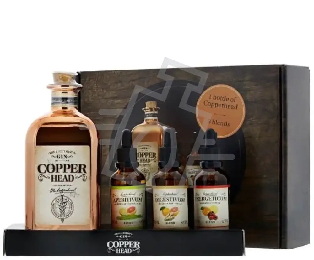 COPPERHEAD Gin 0,5l London Dry The Alchemist Set (3*0,05 bitter) 40% DD.