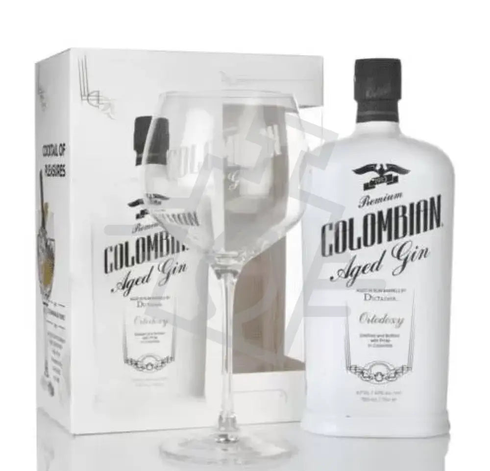 DICTADOR Gin 0,7l Colombian Aged White Ortodoxy 43% DD. + Pohár