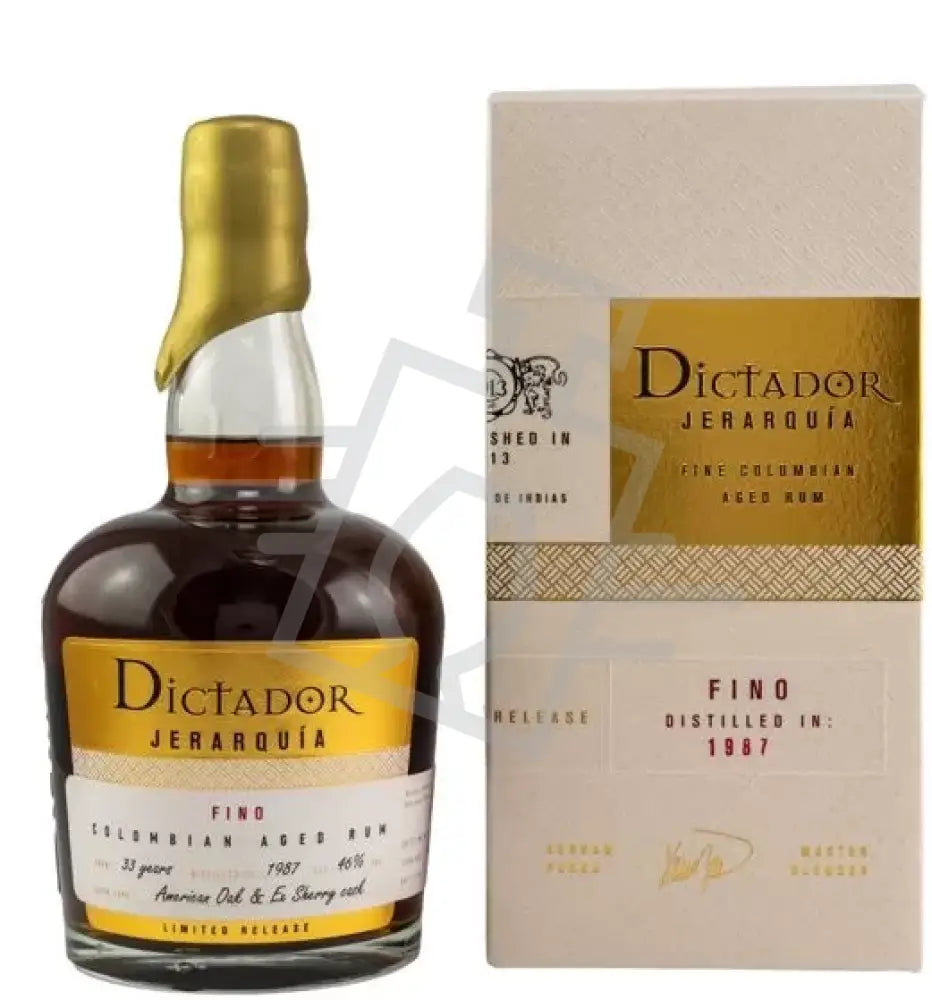 DICTADOR Rum 0,7l Jerarquía Fino 1987. Am.Oak & Ex Sherry Lim. Ed. 46% DD.