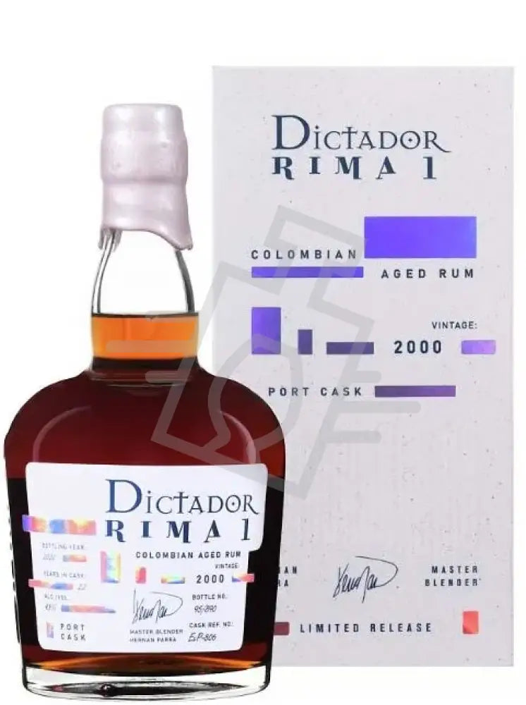DICTADOR Rum 0,7l Rima Vintage 2000. Port Cask 22 years Bott:2022 43% DD.
