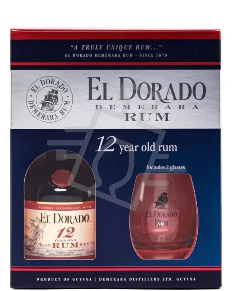 EL DORADO Rum 12y 0,7l 40% DD. + 2 pohár