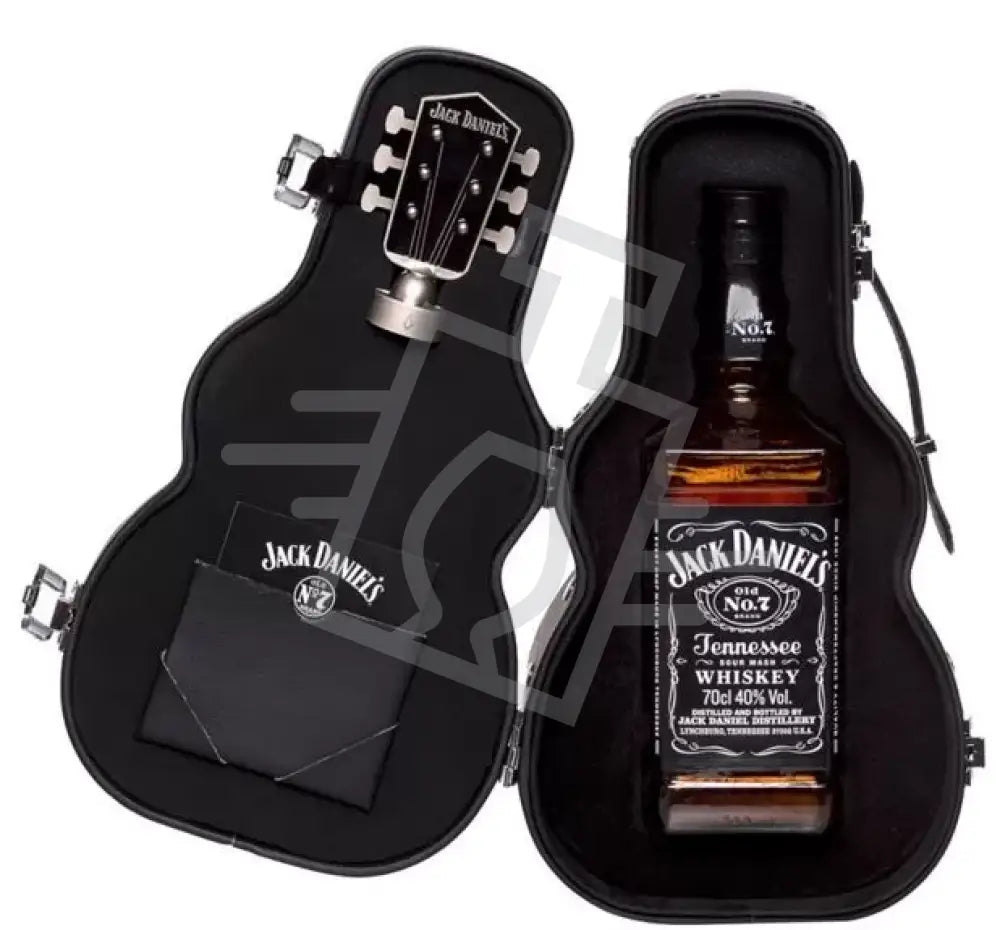 JACK DANIEL'S Whisky 0,7l Guitar Case Old No.7 Tennessee 40% BŐRDD.
