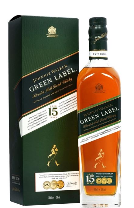 JOHNNIE WALKER Whisky 15y Green Label Blended Malt Scotch [0,7L|43%] DD.