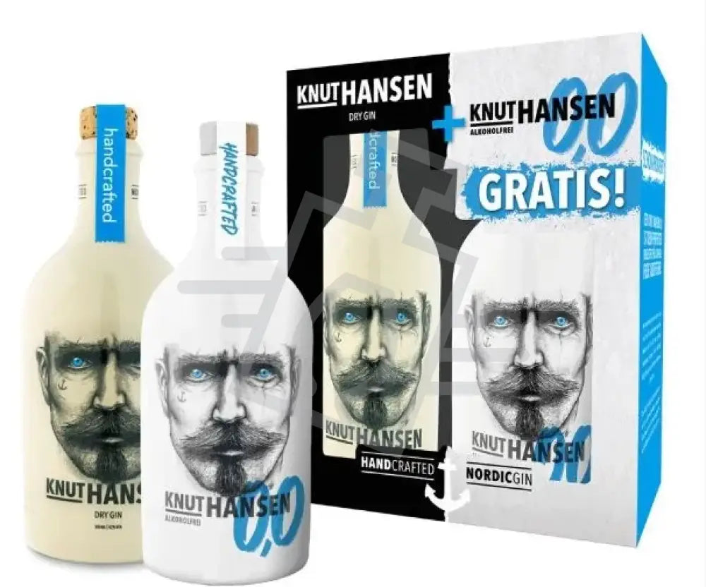 KNUT HANSEN Gin 0,5l Dry gin 42% kerámia palackban + alkoholmentes 0,5l DD