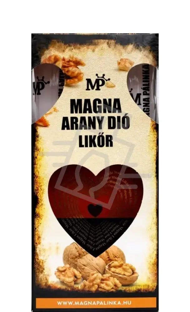 MAGNA Pálinka 0,5l Arany Dió Likőr 30% DD. + 2 pohár