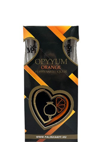 MAGNA Pálinka Opyyum Orange Máklikőr [0,5L|30%] DD. + 2 pohár