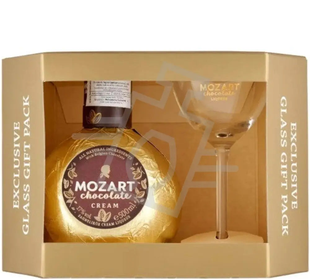 Mozart Gold Likőr DD. [0,5L|17% ] + talpas pohár Likőr