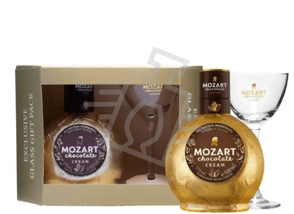 Mozart Gold Likőr DD. [0,5L|17% ] + talpas pohár Likőr