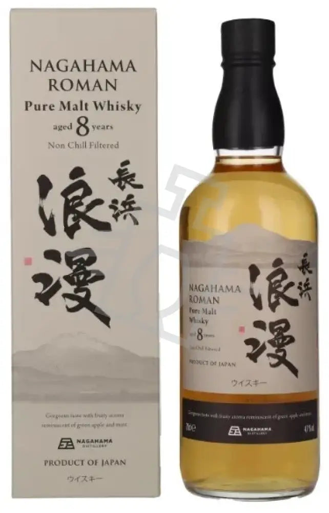 NAGAHAMA ROMAN Whisky 8y 0,7l World Pure Malt Non Chill Filtered 47% DD.
