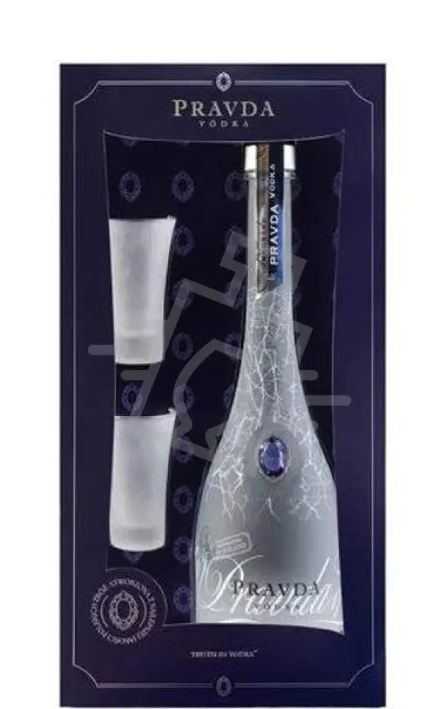Pravda Vodka DD. [0,7L|40% ] + 2 pohár Vodka