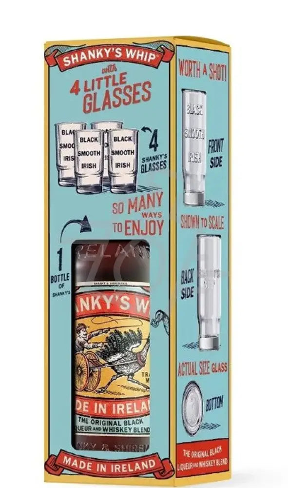 Shanky’s Whip Black Irish Whiskey Likőr DD. + 4 shot pohár [0,7L|33% ] Likőr