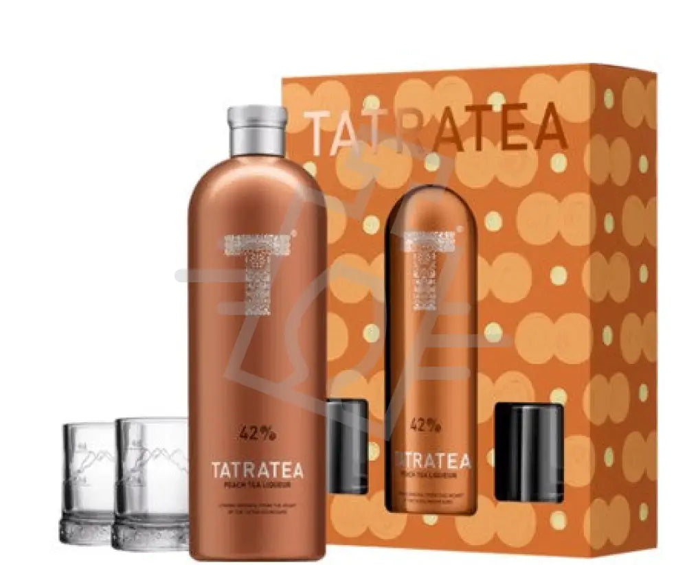 Tatratea Öszibarack-Fehér Tea Likőr DD. [0,7L|42% ] + 2 shot pohár - Likőr