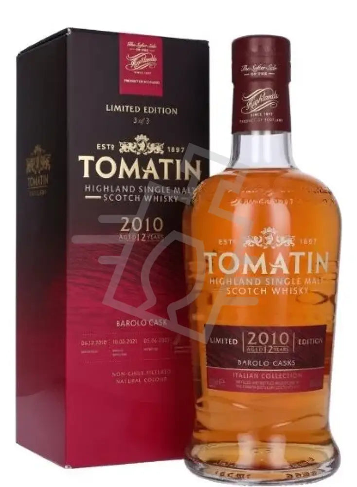 TOMATIN Whisky 12y 0,7l 2010 Edition Barolo Cask Lim.Ed. S.M.S 46% DD.