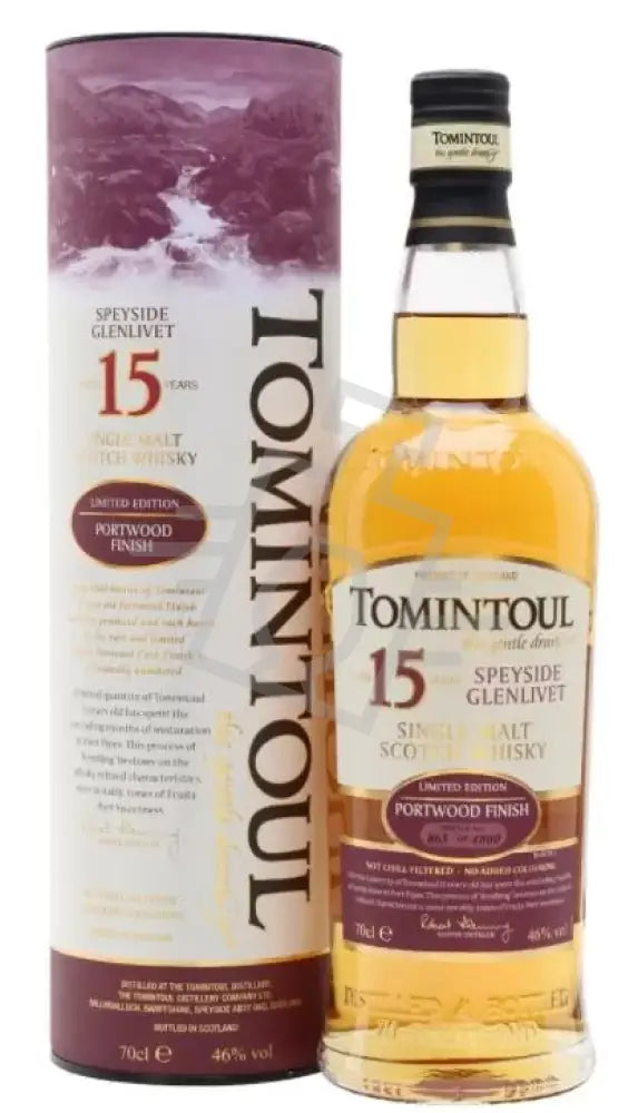 TOMINTOUL Whisky 15y 0,7l Portwood Finish Lim.Edt. Single M.S. 46% DD